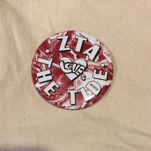 Red and White ZTA Loves the Tide Button